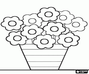 Flower Vase Coloring Page #2 Flower Vase Coloring Page #2